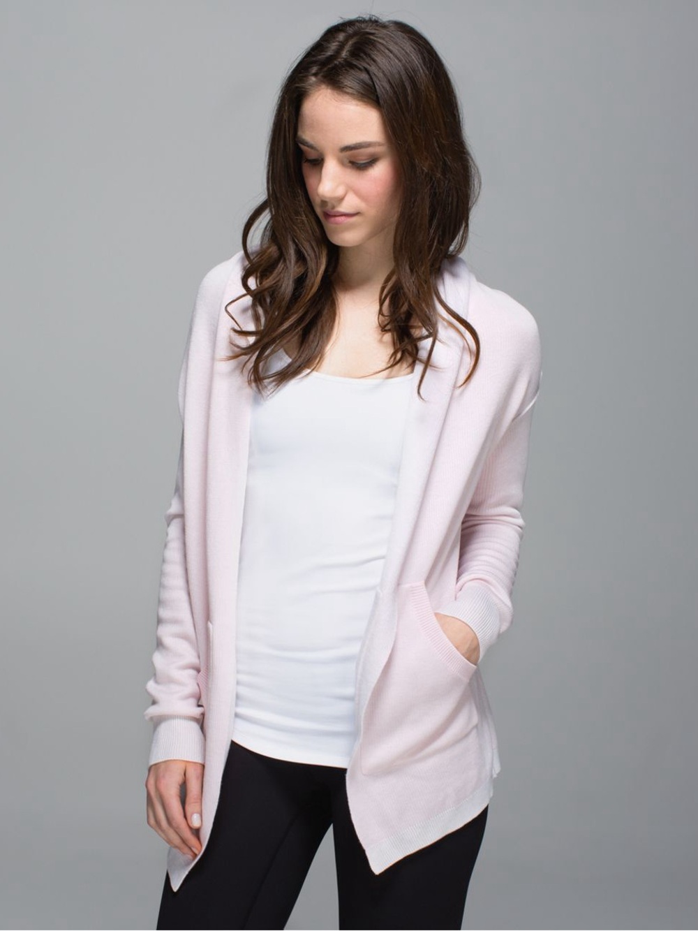 Lululemon Cabin Yogi Wrap Reversible Cardigan pink / Cream XS/S